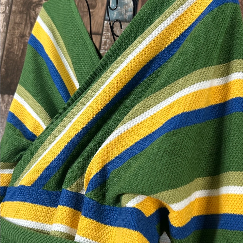 Striped belted Wrap mini Dress - Picture 14 of 16